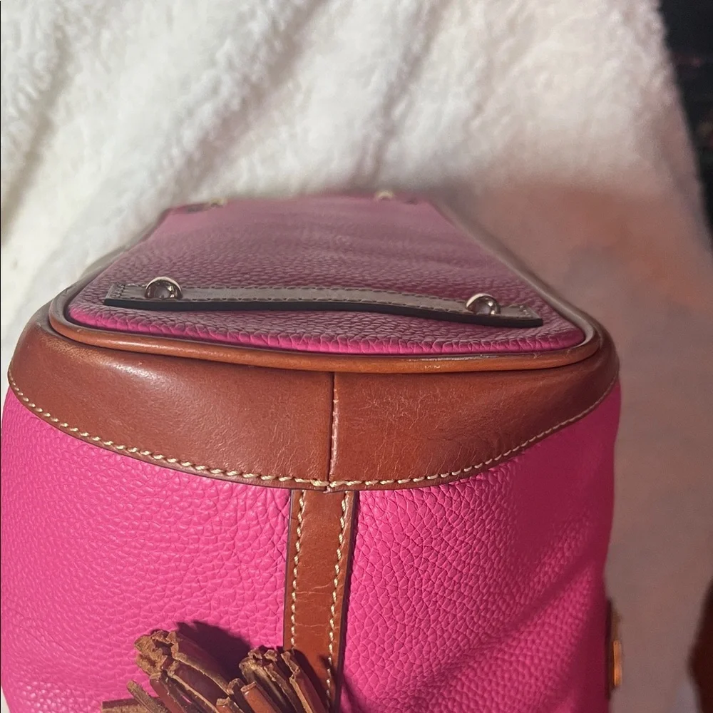 Dooney & Bourke pink and Brown Leather Tote - Picture 7 of 9